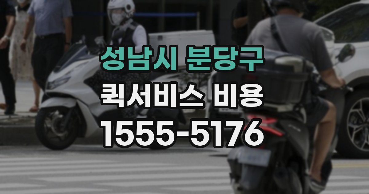 성남시 분당구 퀵서비스 비용