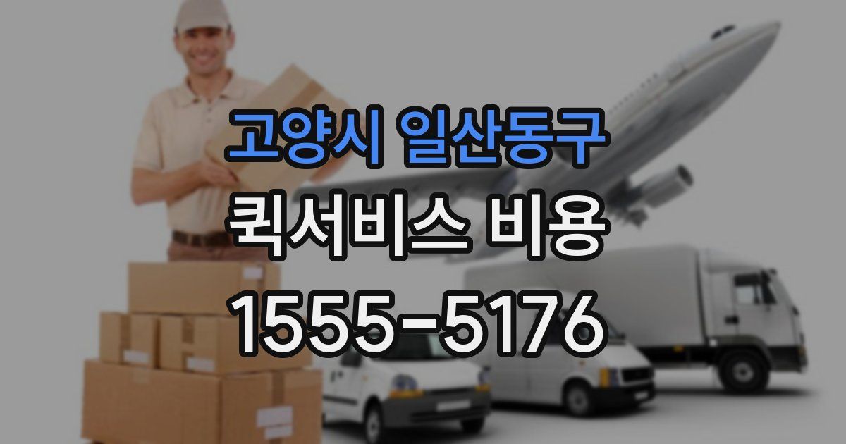 고양시 일산동구 퀵서비스 비용