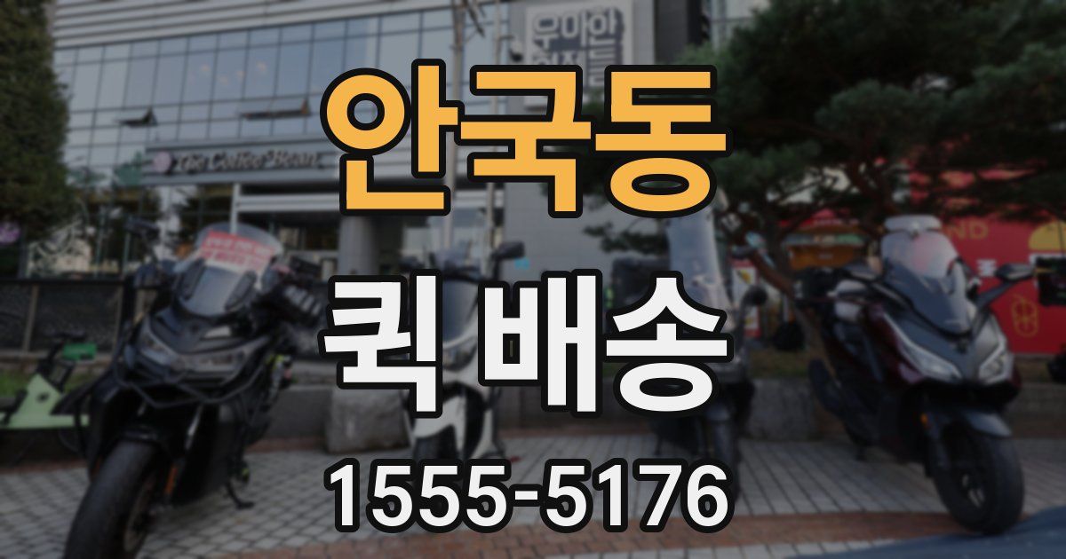 안국동 퀵 배송