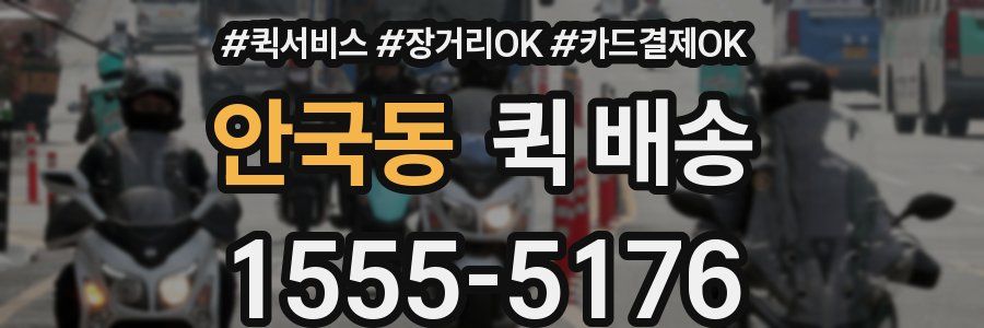 안국동 퀵 배송