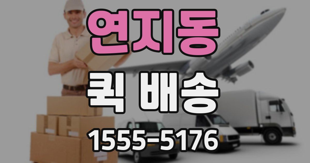 연지동 퀵 배송