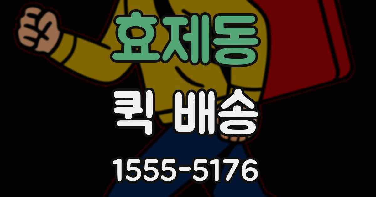 효제동 퀵 배송