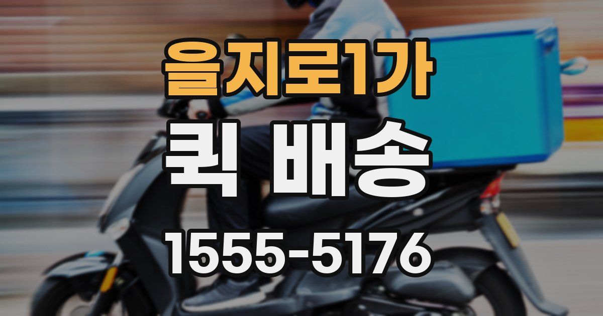 을지로1가 퀵 배송