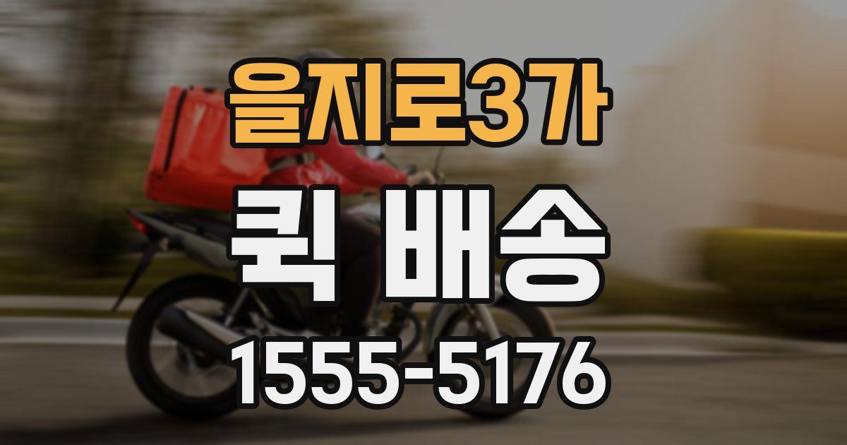 을지로3가 퀵 배송