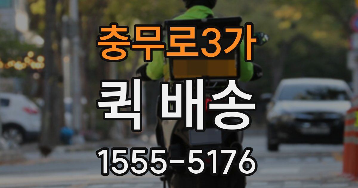 충무로3가 퀵 배송