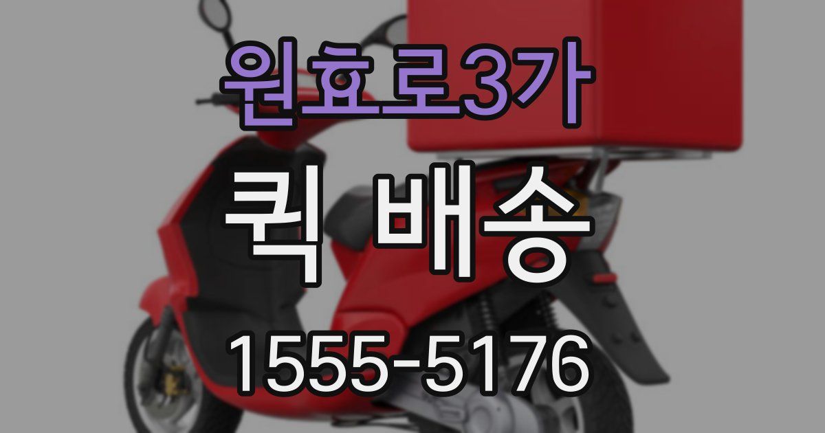 원효로3가 퀵 배송
