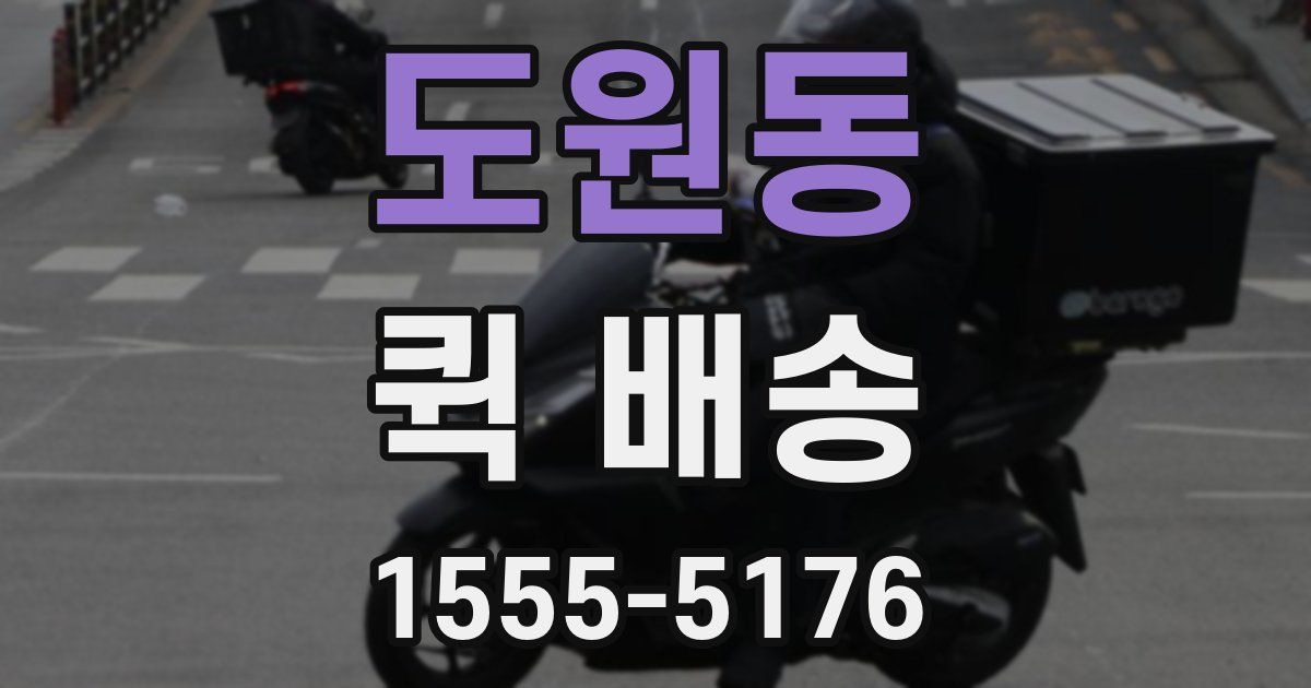 도원동 퀵 배송