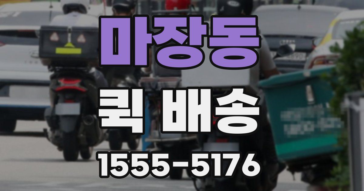 마장동 퀵 배송
