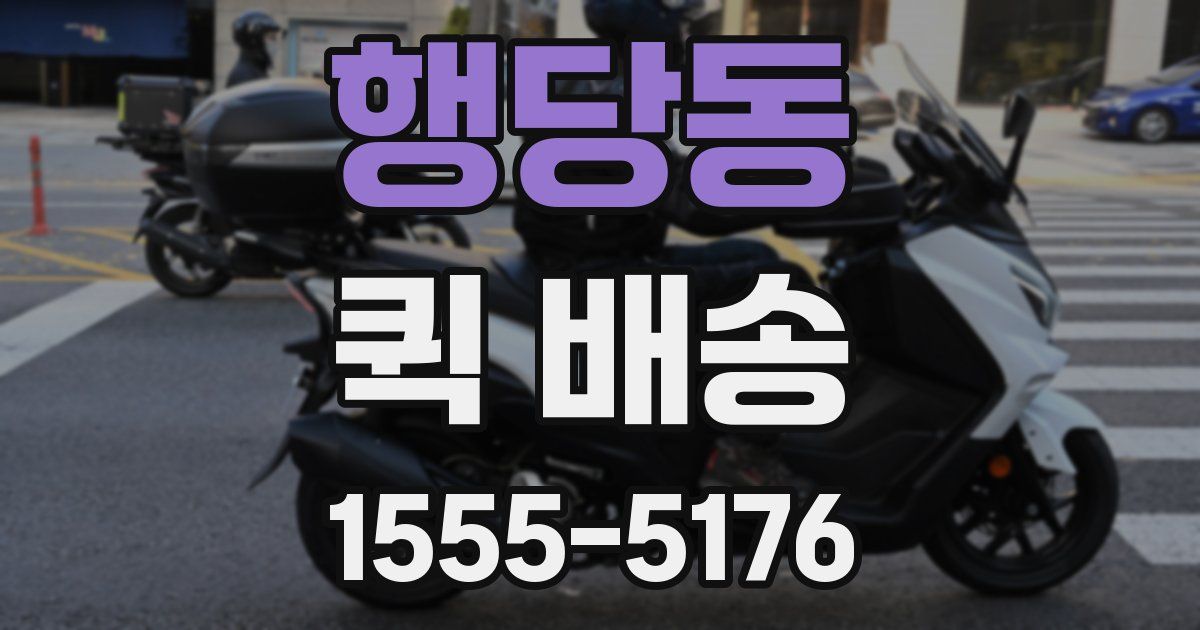 행당동 퀵 배송