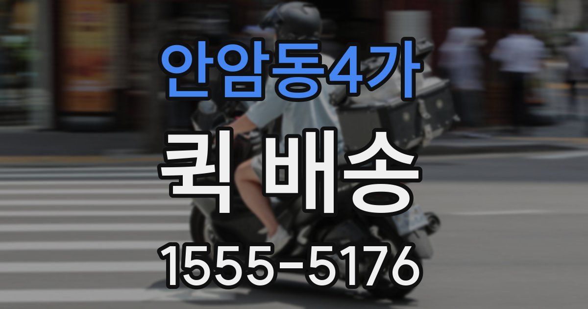안암동4가 퀵 배송