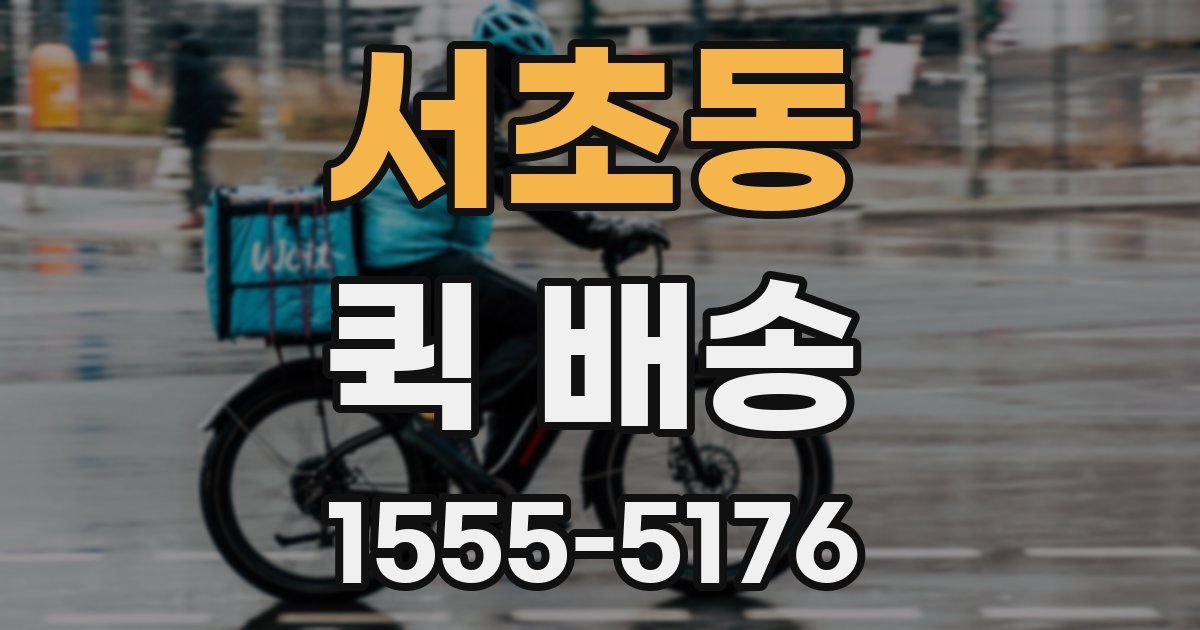 서초동 퀵 배송