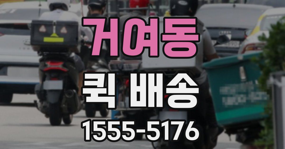 거여동 퀵 배송