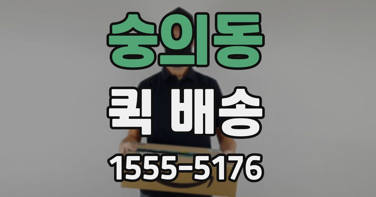 숭의동 퀵 배송