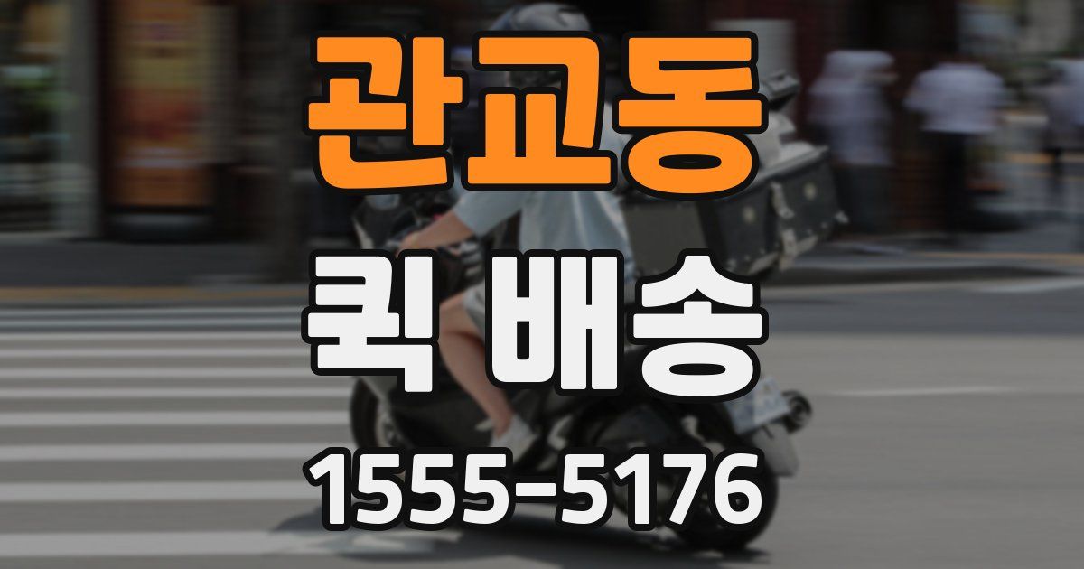 관교동 퀵 배송