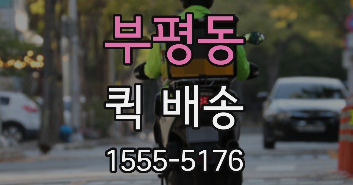 부평동 퀵 배송