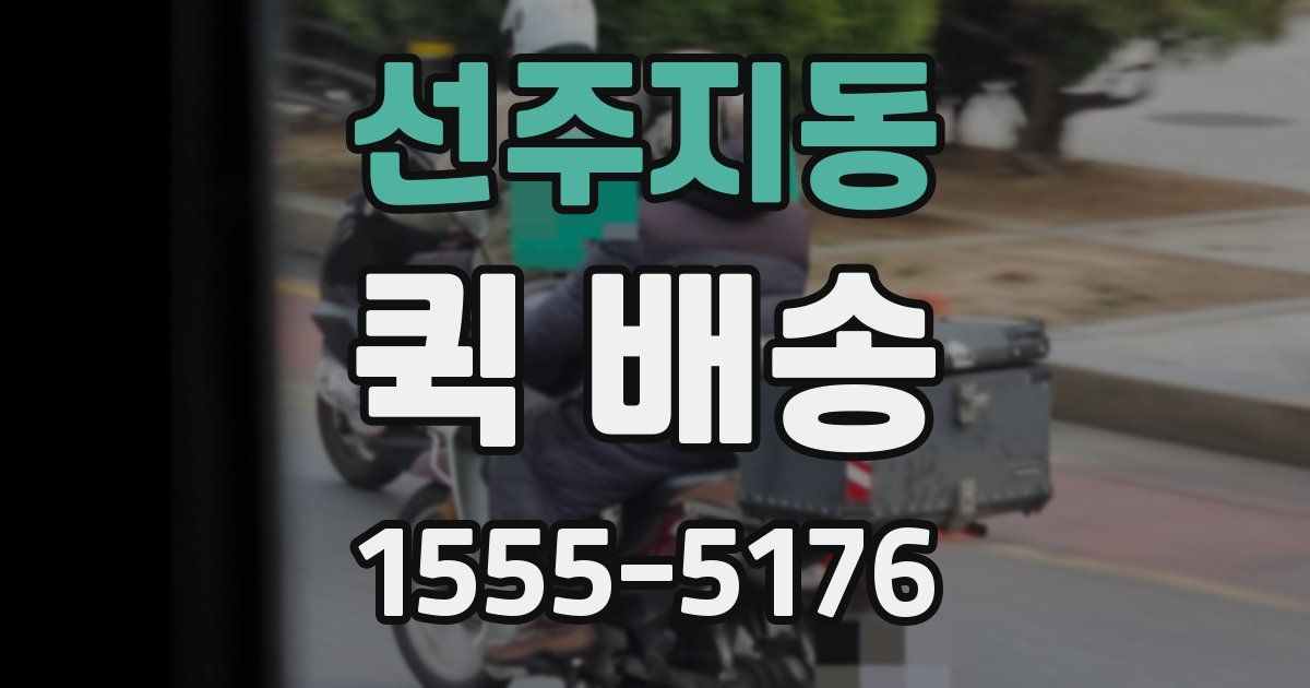 선주지동 퀵 배송