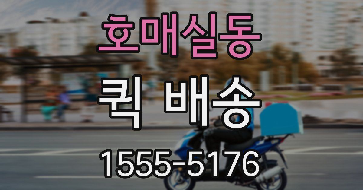 호매실동 퀵 배송