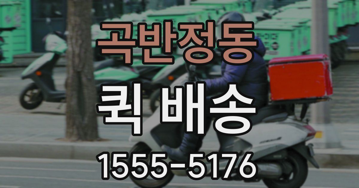 곡반정동 퀵 배송