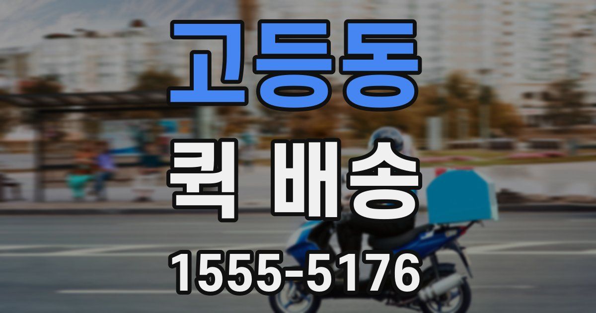 고등동 퀵 배송