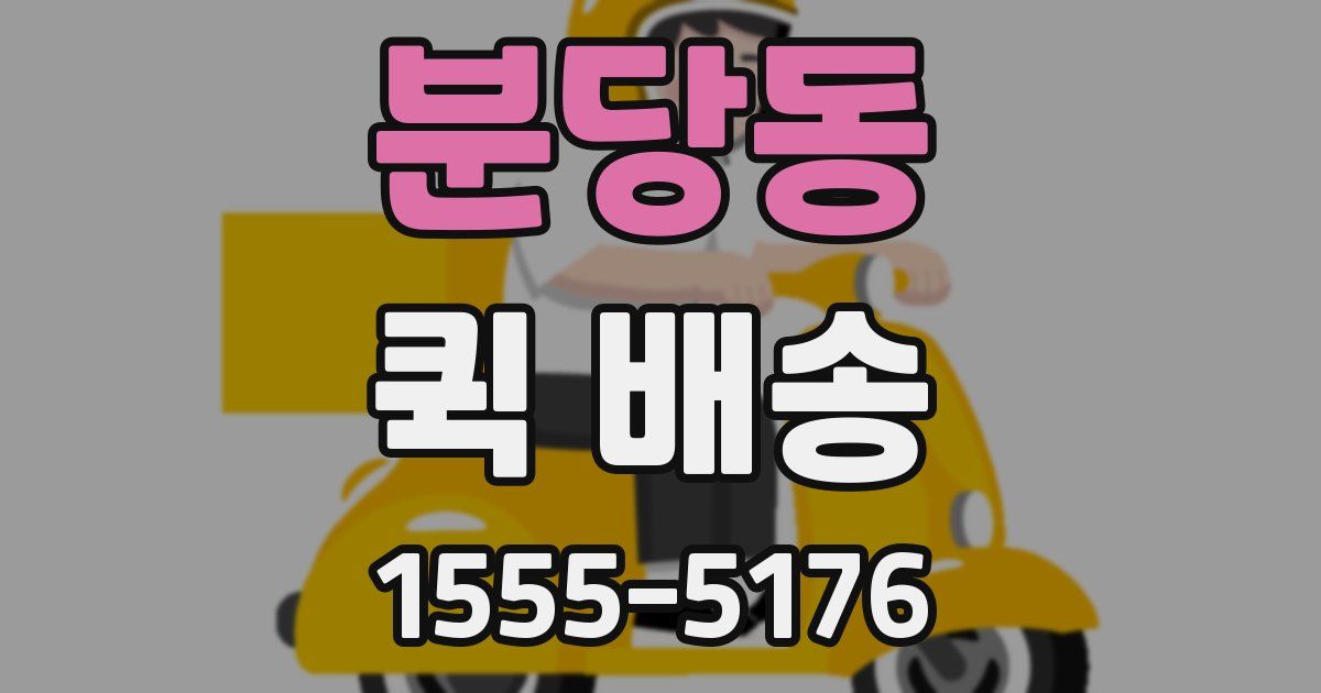 분당동 퀵 배송