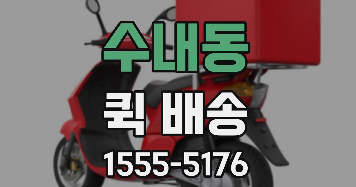 수내동 퀵 배송
