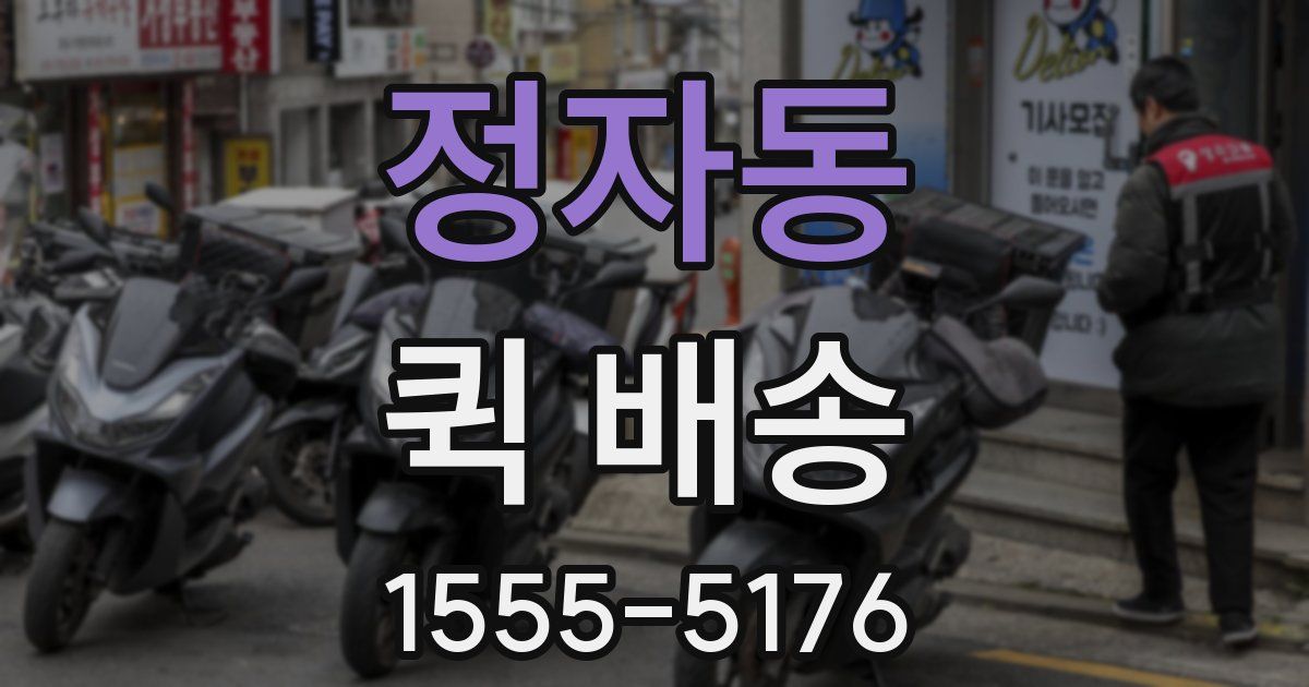 정자동 퀵 배송