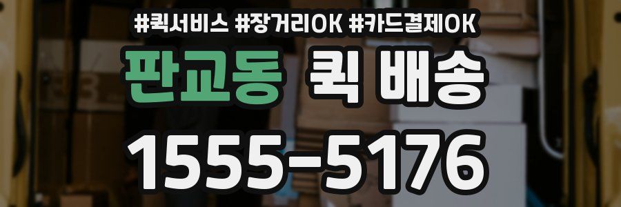 판교동 퀵 배송