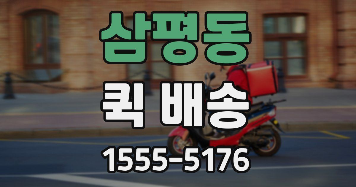 삼평동 퀵 배송