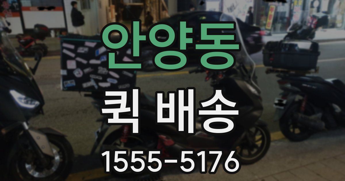 안양동 퀵 배송