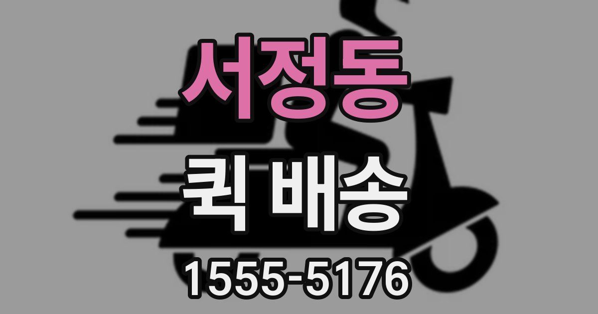 서정동 퀵 배송