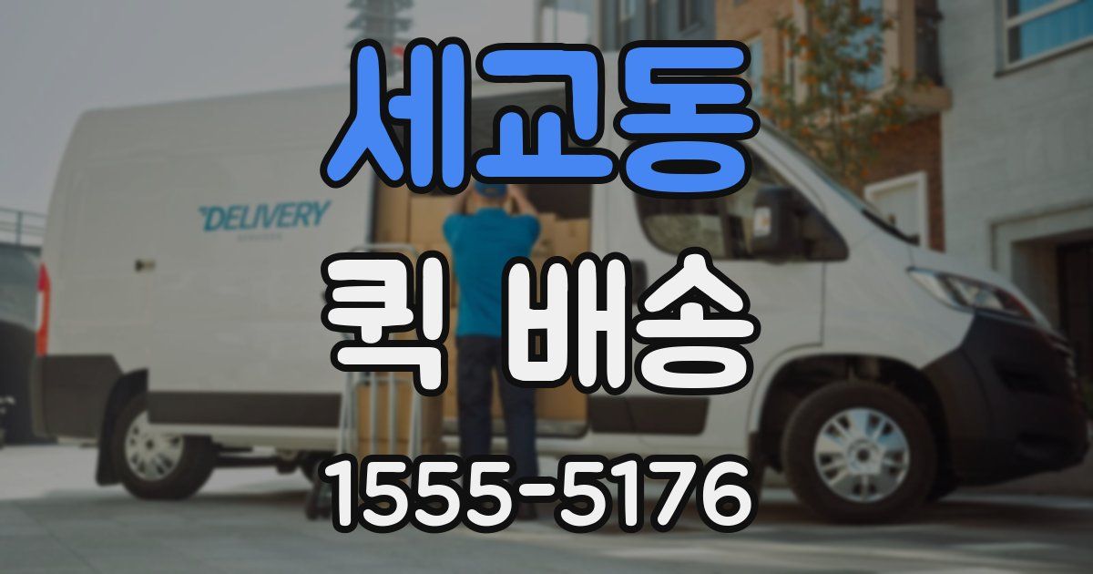 세교동 퀵 배송