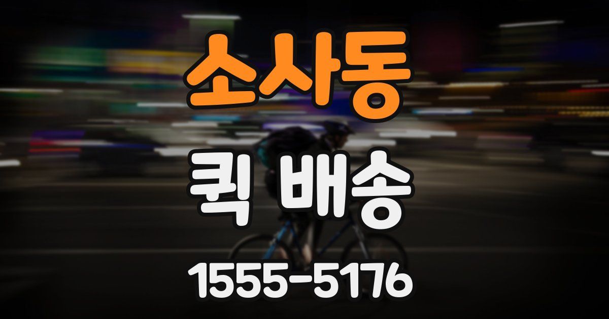 소사동 퀵 배송