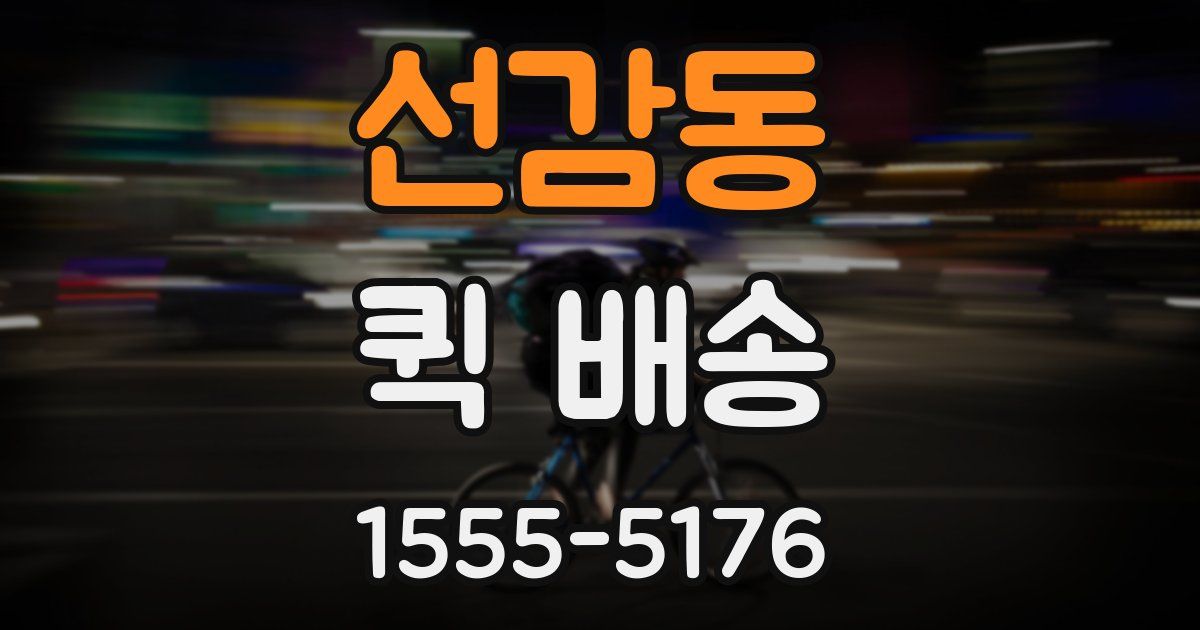 선감동 퀵 배송