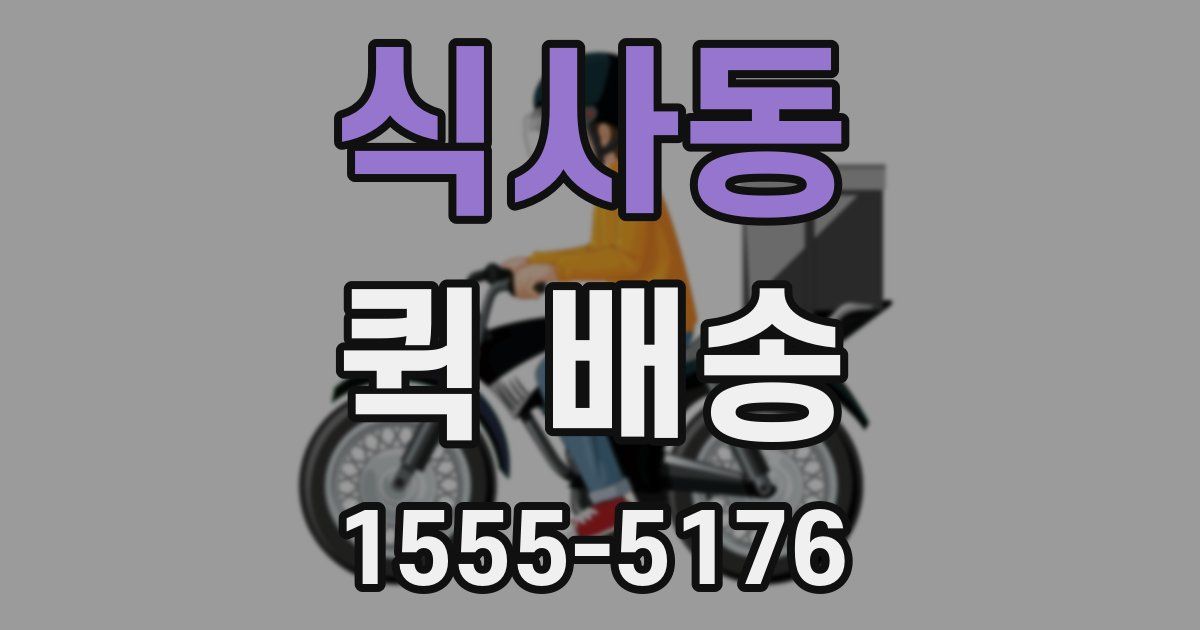 식사동 퀵 배송