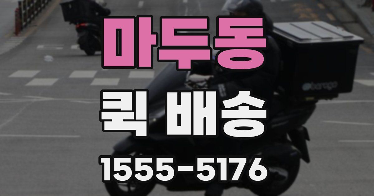 마두동 퀵 배송
