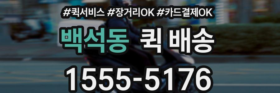 백석동 퀵 배송