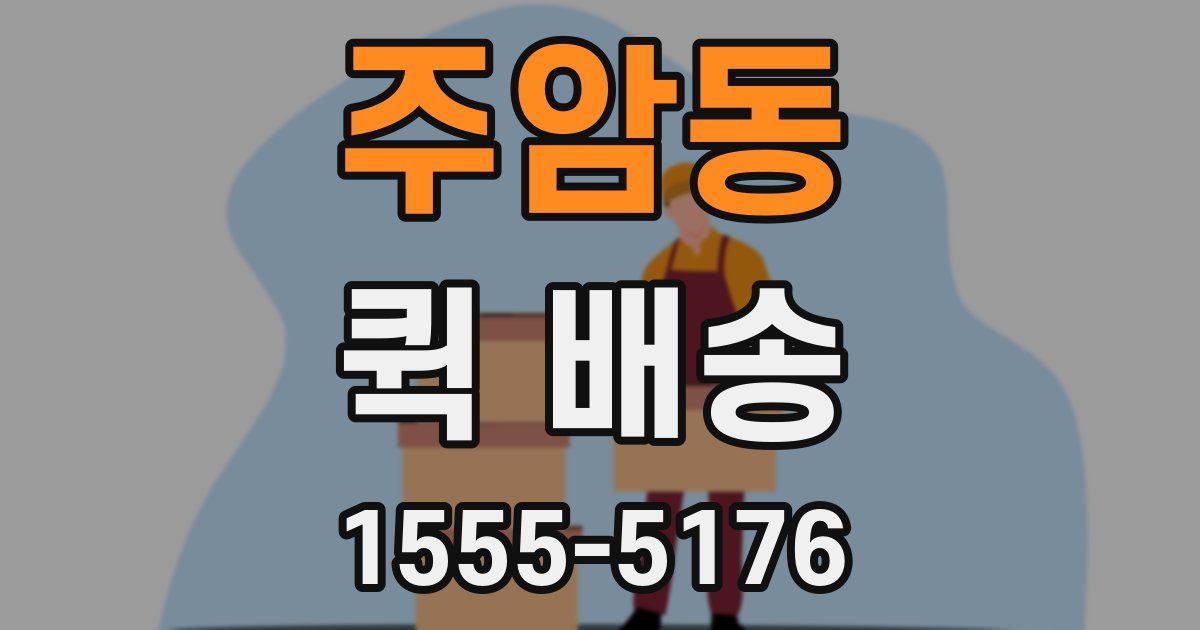 주암동 퀵 배송
