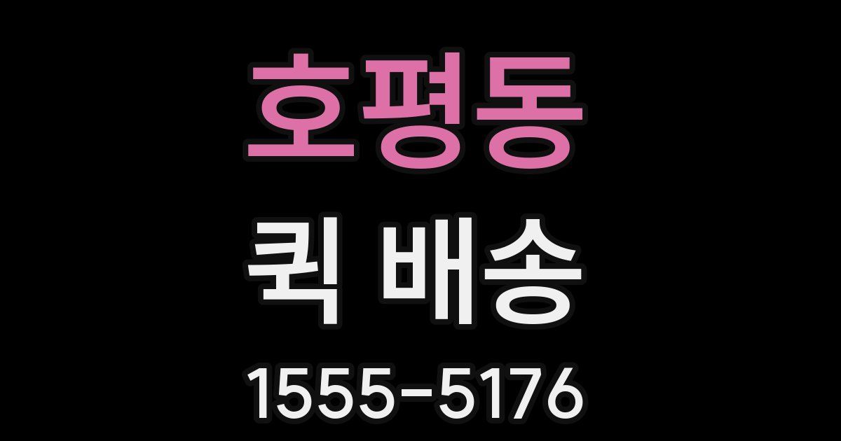 호평동 퀵 배송