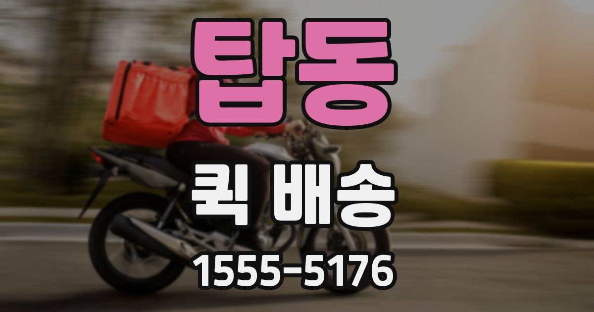 탑동 퀵 배송