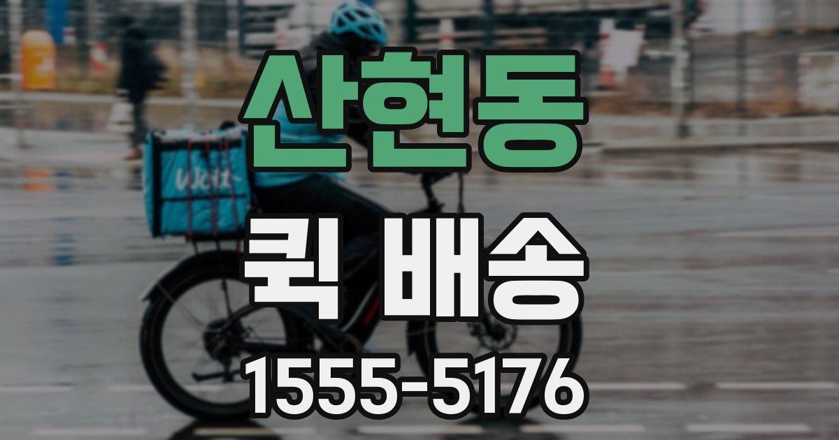 산현동 퀵 배송