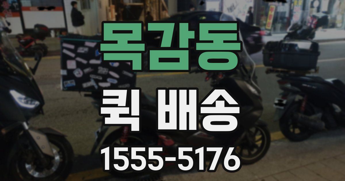 목감동 퀵 배송