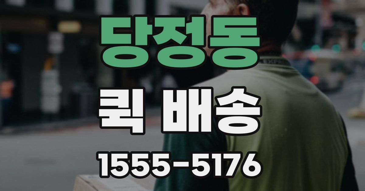 당정동 퀵 배송