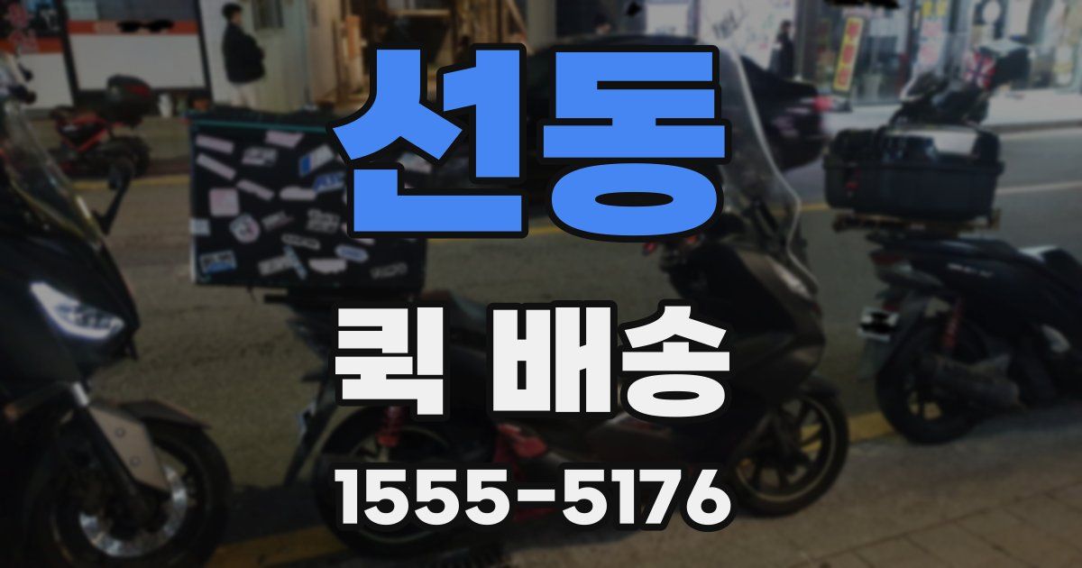 선동 퀵 배송