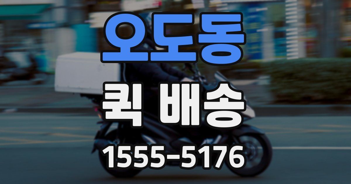 오도동 퀵 배송