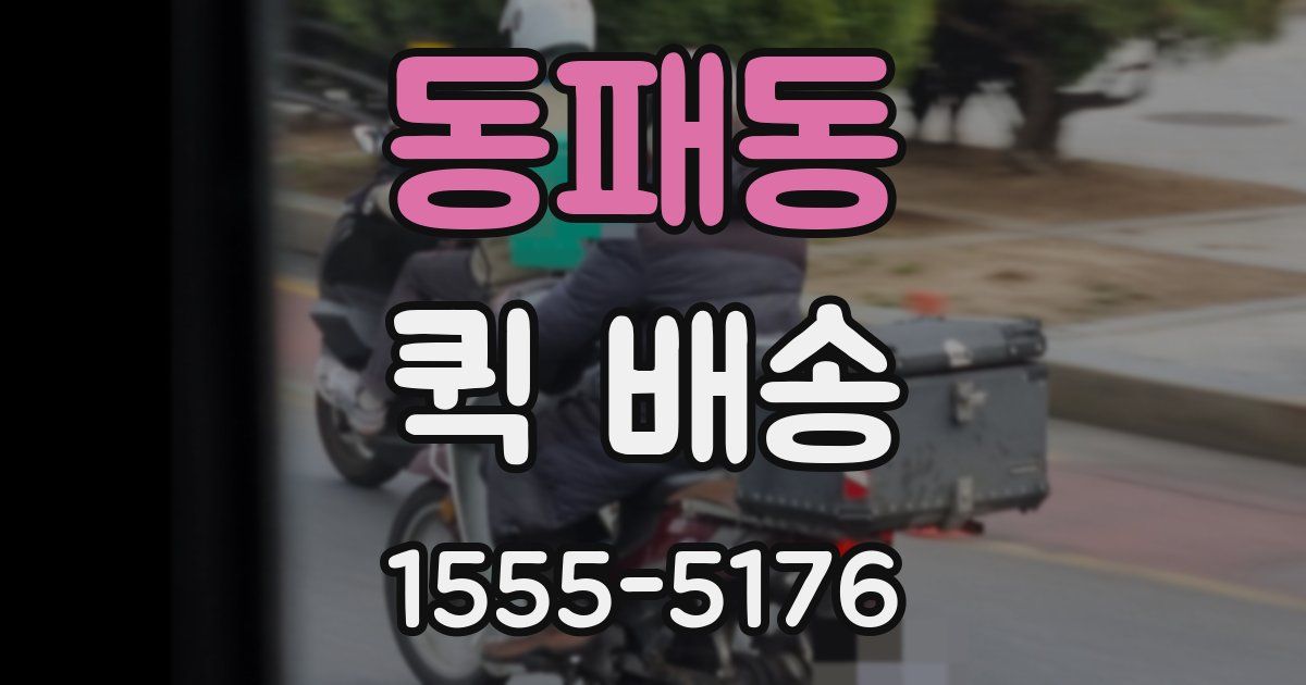 동패동 퀵 배송