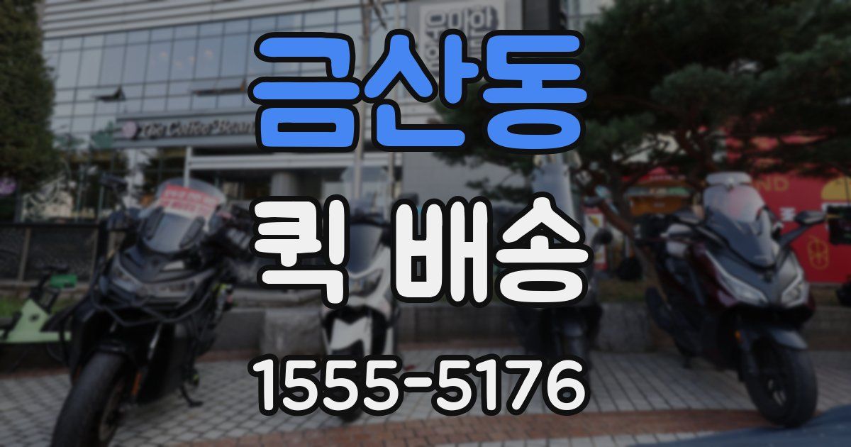 금산동 퀵 배송