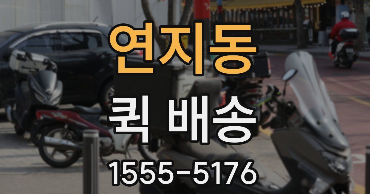 연지동 퀵 배송
