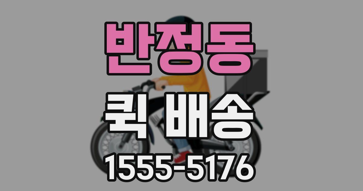 반정동 퀵 배송
