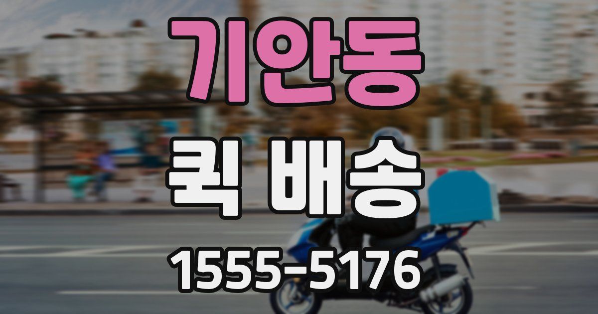 기안동 퀵 배송