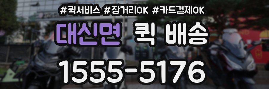 대신면 퀵 배송